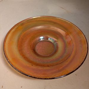 Federal Glass Normandie Plate Marigold Iridescent Depression glass Serving Bowl
